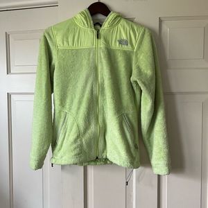 North Face lemon lime yellow fleece jacket womens S